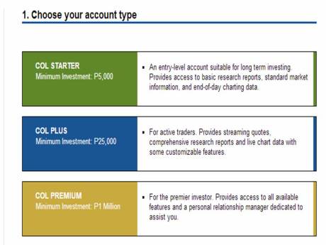 COL Financial Account Types